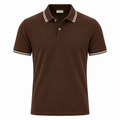 Chestnut Piqué Tipped Polo Shirt | Kurque Foursel