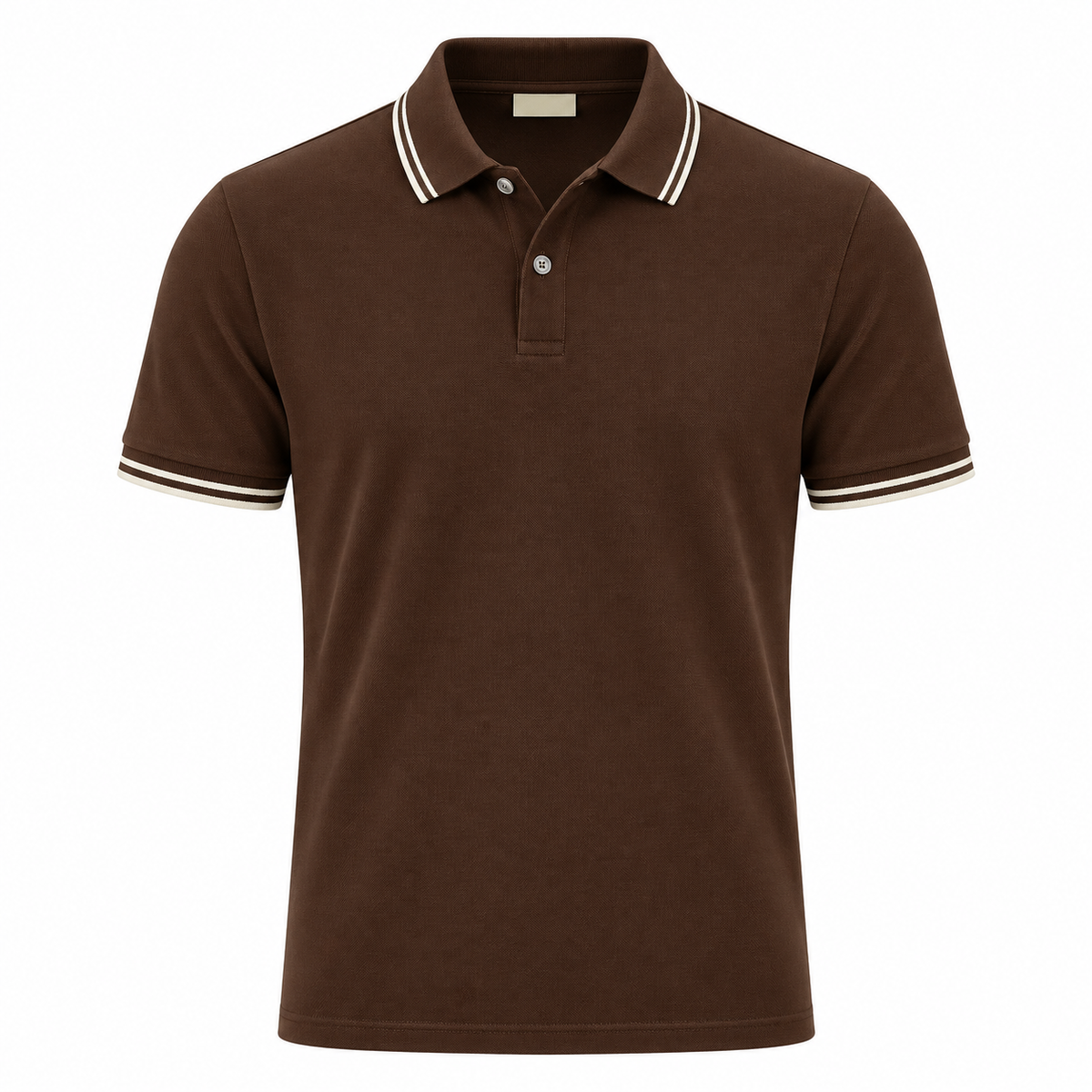 Chestnut Piqué Tipped Polo Shirt | Kurque Foursel