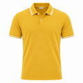 Golden Yellow Piqué Tipped Polo Shirt | Kurque Foursel