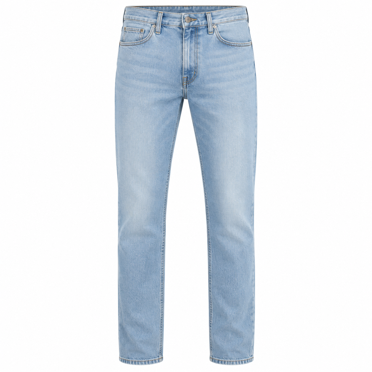 Light Wash Premium Straight-Fit Jeans | Kurque Foursel