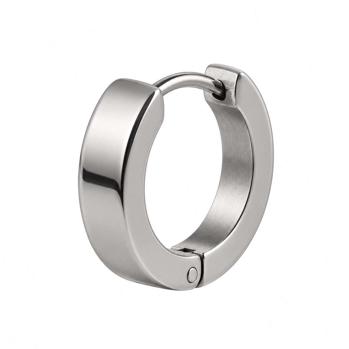 Polished Stainless Steel Huggie Earring | Kurque Foursel