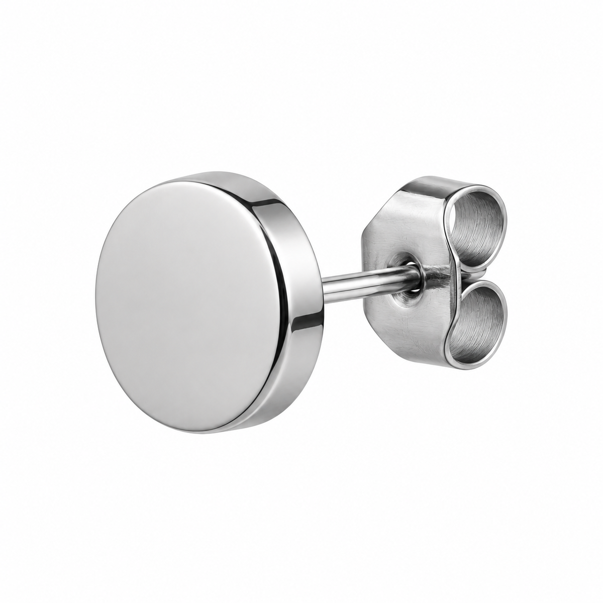 Polished Stainless Steel Disc Stud Earring | Kurque Foursel